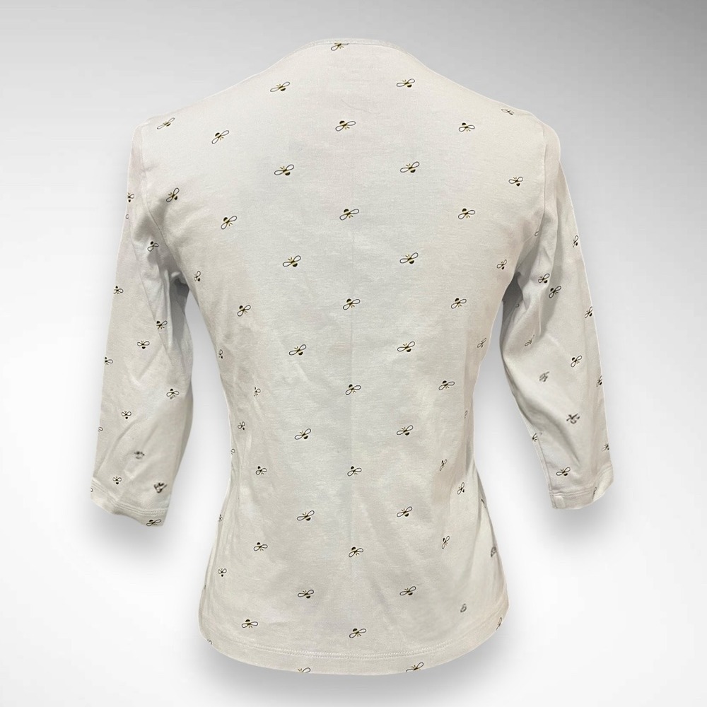 CHRISTOPHER & BANKS White Cotton 3/4 Sleeve With Bee‎ Print Small | GUC - Picture 3 of 5